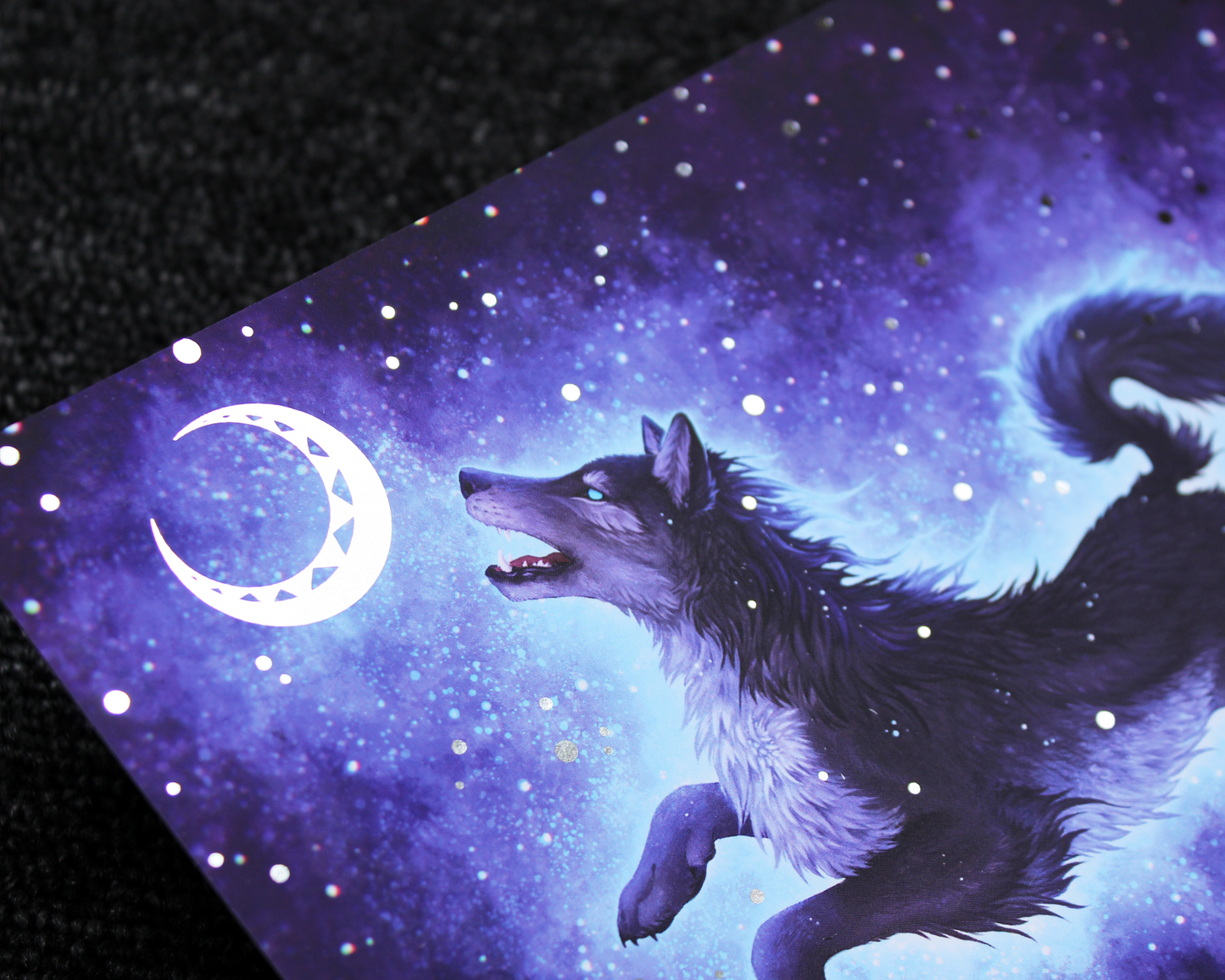 Chase the Moon - Norse Wolf Hati - A5 Silver Foil Print